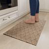 Imitation Linen Woven Pattern Kitchen Floor Mat Polyester Cotton Long Kitchen Mat Anti-Dirty And Anti-Fouling Foot Pad Door Anti-Skid Pad