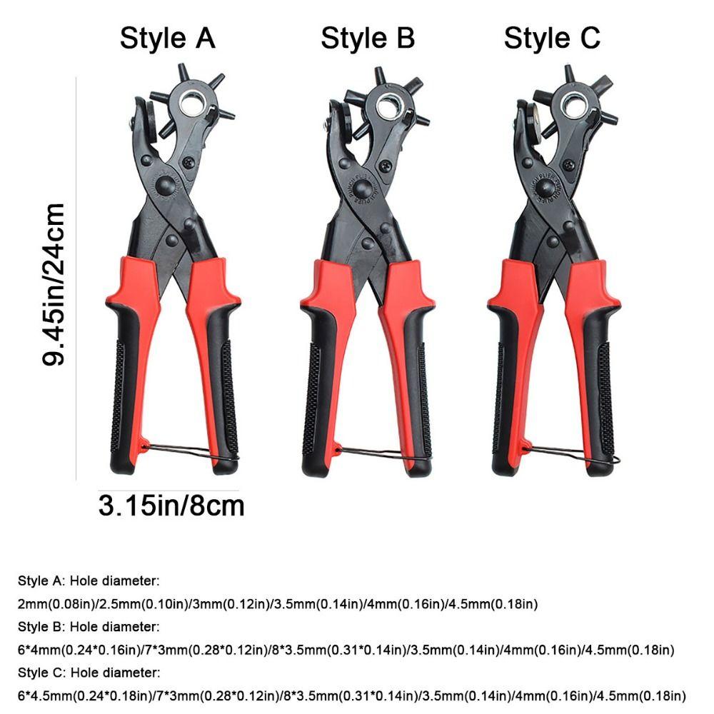 Steel Hole Punch Pliers Revolving Eyelet Piercer Multifunctional Belt Puncher Punch Hole Tool
