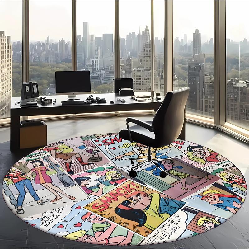 Archie Comics (5) Runder Büroteppich Dekorativer Bodenteppich für Büro Schlafzimmer Wohnzimmer und Wohnbereich