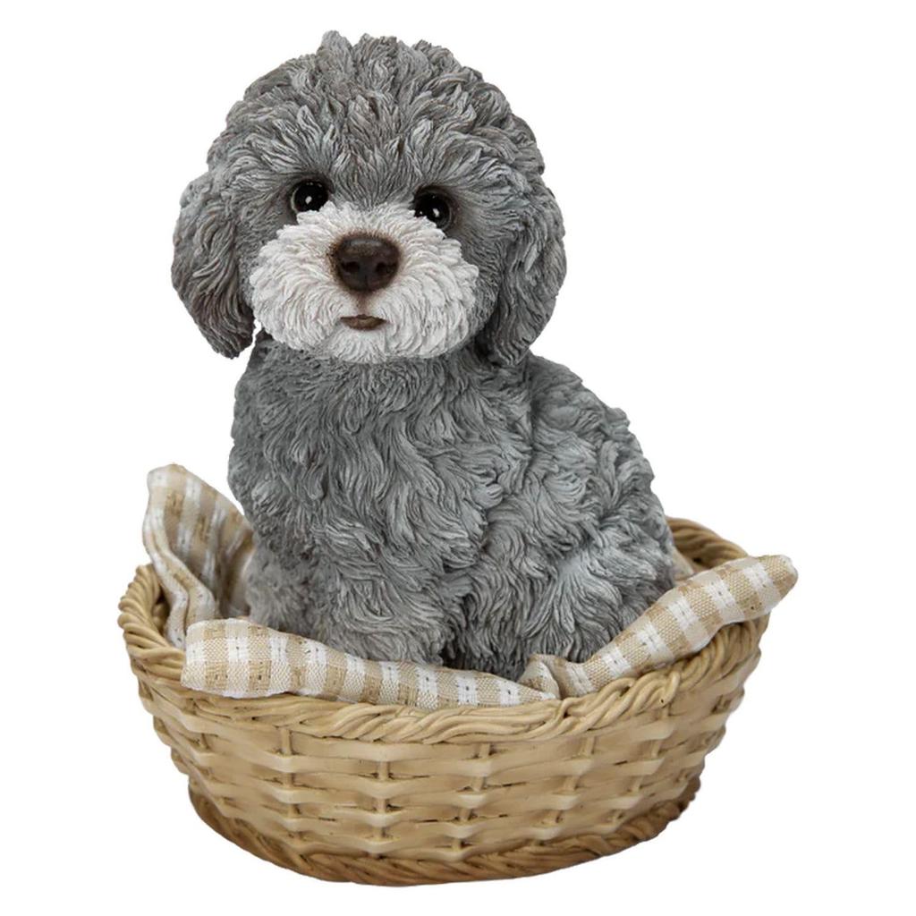 Ubia Bamboo Cage Toy Poodle X X 14 Doll Animal Garden Cute Gray, 12.5 10.5 Cm, Figurine, Ornament, Decor, Realistic, Dog, H24121-2