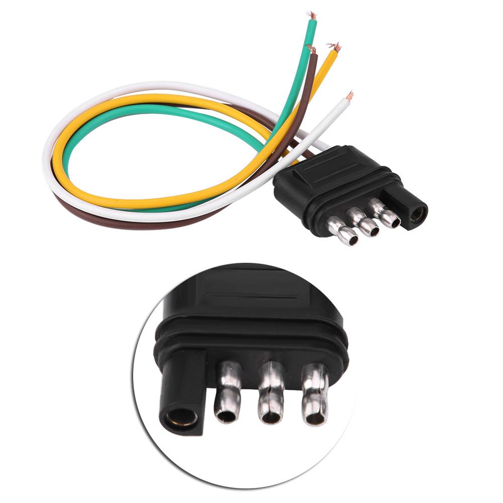 4 Pins Trailer Plug Wiring Connector Towing Light Plug Socket Kit TM8010