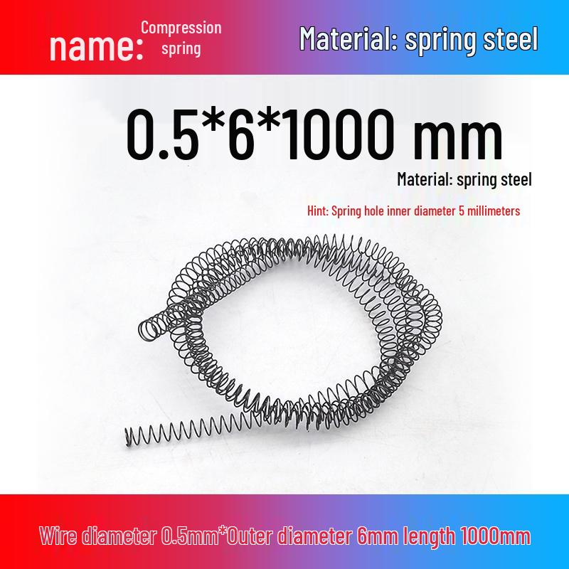 Spring Wire: 1m Long, Soft Pressure, Manganese Steel, 0.3-4.5mm Diameter, Yellow Compression Return.