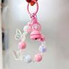 Butterfly Key Chain Colorful Beads Phone Pendant Wrist Strap Car Key Ring Bag Decor Headphone Case Charms