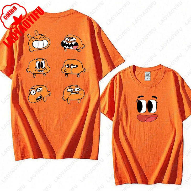 Animace Kreslený Gumball a Darwin Potisk Tričko Úžasný Svět Gumballa Tričko Nové Léto 2025 Kawaii Muž Žena Bavlněná Trička