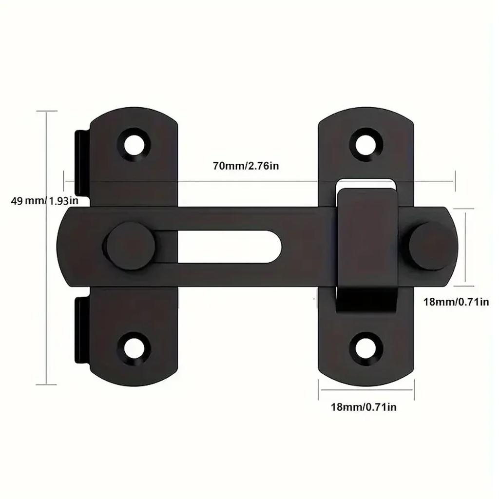 1set Stainless Steel Window Door Lock Handle Metal Door Latch Guard Latch Bolt with Screws Home Safety Chain Door Home Hardware