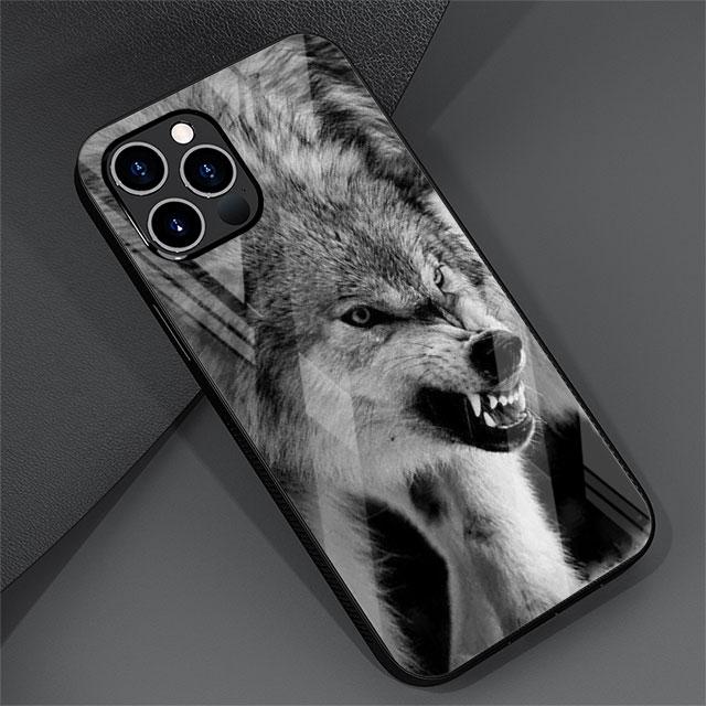 Wolf Tier Cool Tiger Glas Hülle Für Apple iPhone 13 Pro 11 14 12 7 8 Plus SE 2022 XR X XS Max 6 6S Gehärtete Handyhülle