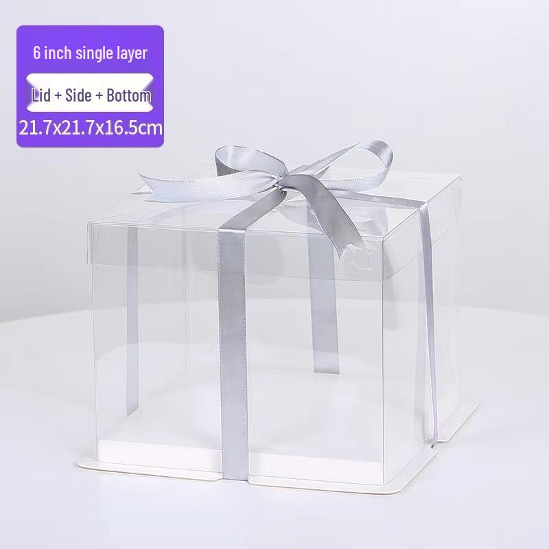 Klare doppellagige Geburtstagskuchenbox - Mehrere Größen: 4, 6, 8, 10, 12 Zoll