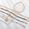 Accessories, handmade DIY rice bead shell multi-layer anklet, chain scallop anklet 5-piece set for women