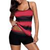 Fashion Womens  Printed Split Two-piece Swimsuit Vest Backless Beachwear