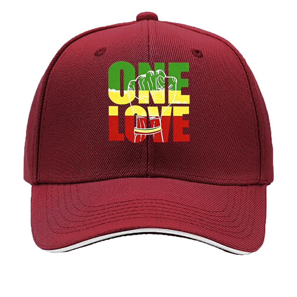 ONE LOVE Print Adjustable Snapback Lightweight Hat for Outdoor Activities Sports and Fishing Sandwich Baseball Cap