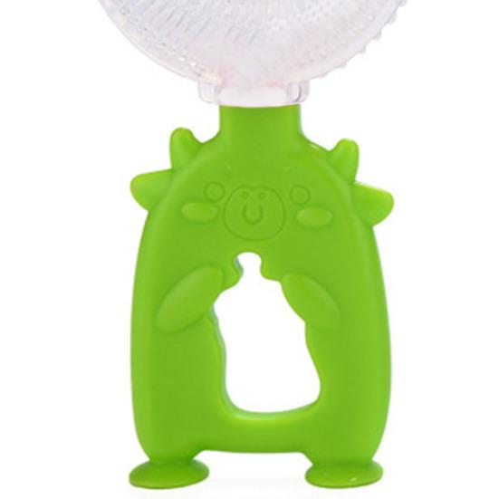 U-Shape Children Toothbrush Cow Design Silicone Bright Colored Newborn Toothbrush for Home