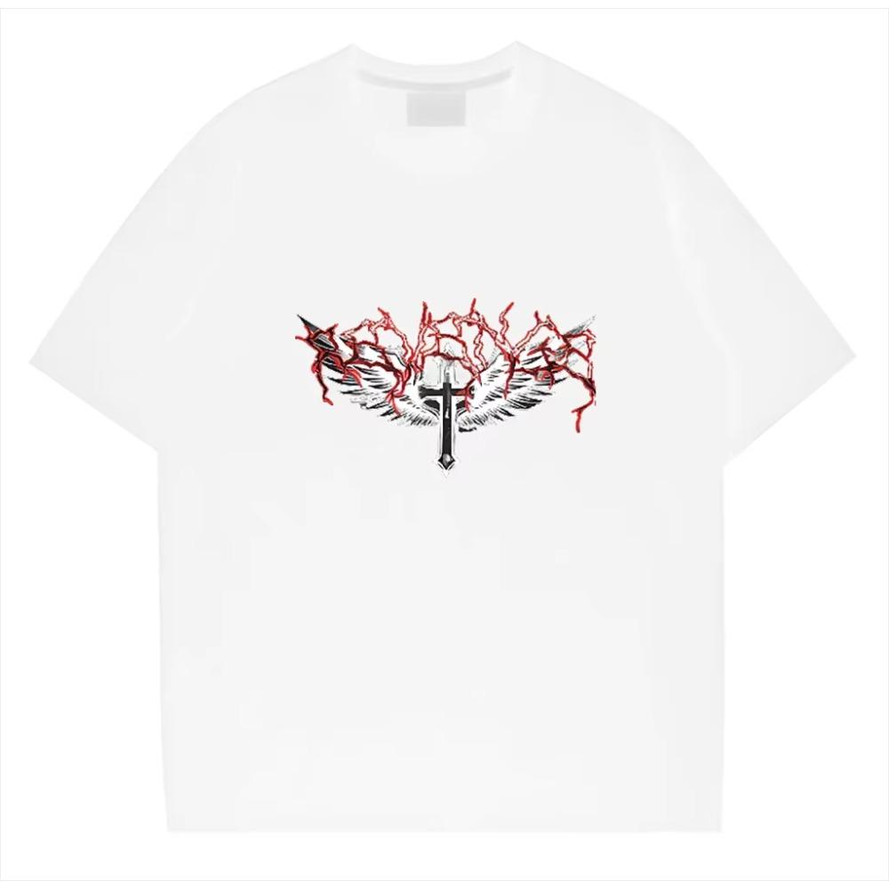 Cross T-shirt Death Cross of Jesus short sleeve Black T Shirt High quality Loose Breathable Short sleeve New Fashion Tops