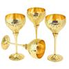 Brass Wine Glasses, Goblet, Champagne Flutes, Diwali, Wedding Anniversary Gift for Couple Marriage, Corporate Clients Set of 4 Saucer Design