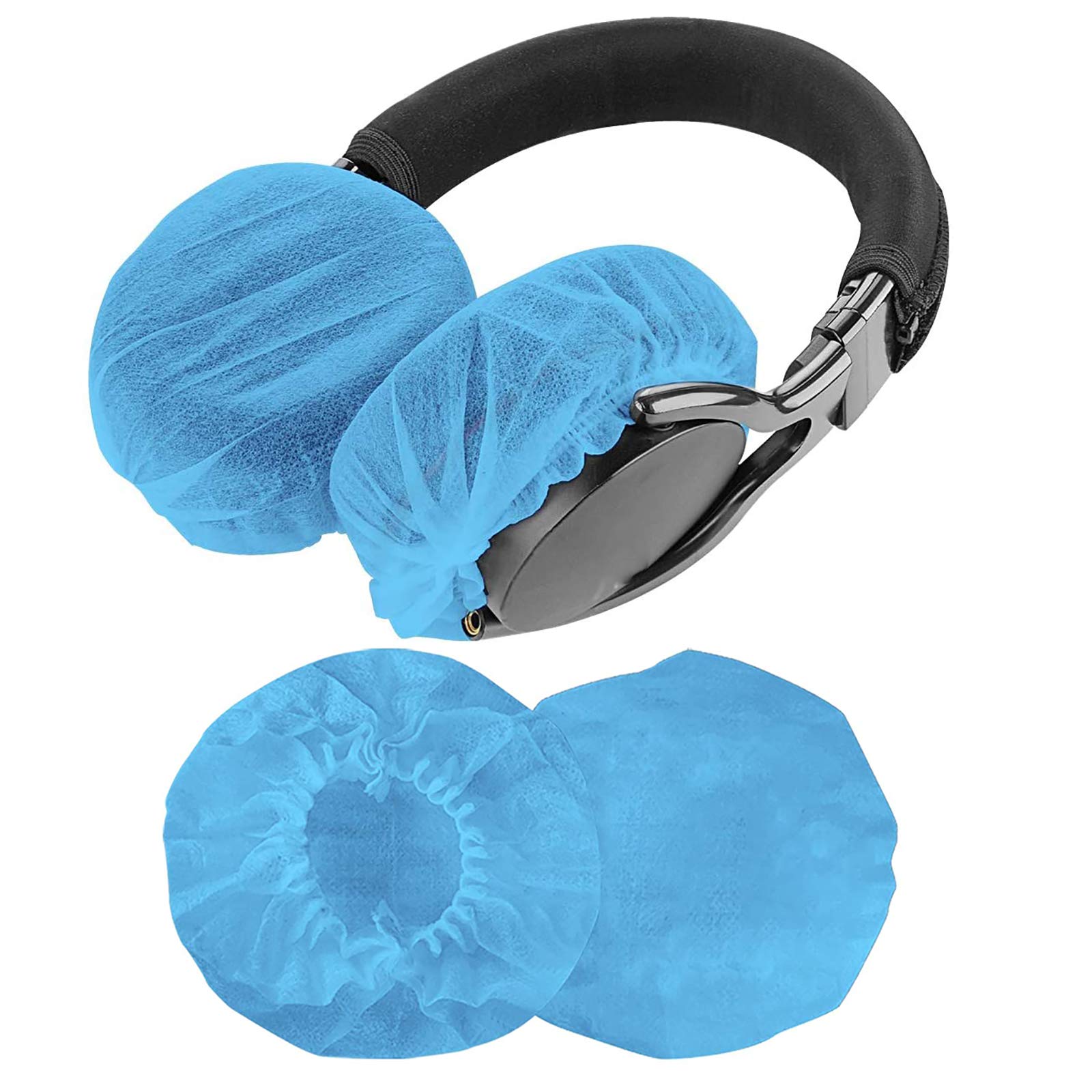 

Pack of 200 Headphone for and Large Headphones 10cm (100 Pairs) Earpads, Antibacterial, Ball-Shaped, Multicolored, Non-Woven Fabric, Elastic, синій