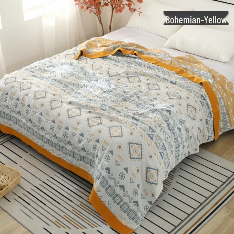 Five-Layer Pure Cotton Gauze Towel Blanket - Lightweight Summer Cover for Adults