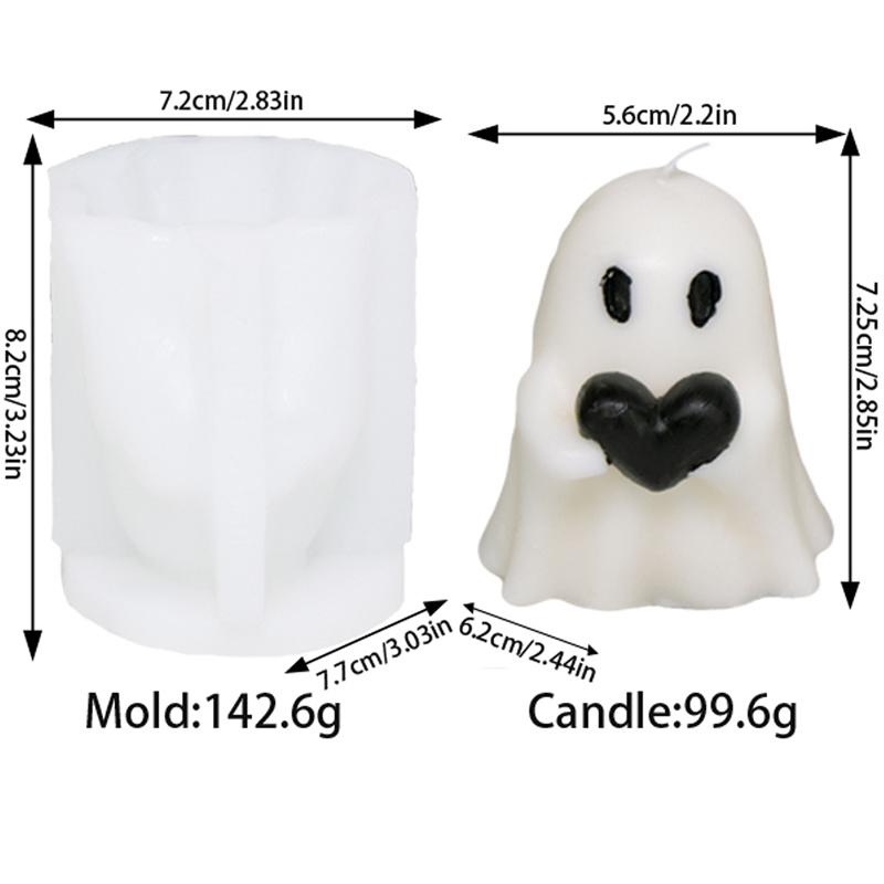 Ghost Halloween Candle Mold DIY Halloween Candle Crafts Plaster Resin Cast Mold Home Artwork Make Halloween Gifts