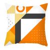 Retro Orange Color Geometric Throw Pillow Cover With Short Plush Print Living Room Sofa Decoration Cushion Cover Pillow Covers
