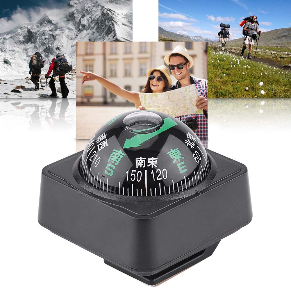 KIMISS Adjustable Car Dash Mount Compass Outdoor Navigation Compass Digital Hiking Oriented Guide Ball Truck Auto Marine Boat