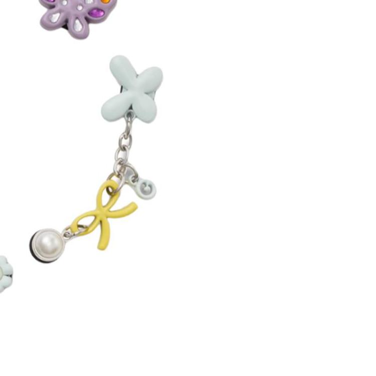 Crocs Mixed-Texture Floral Design Zinc Alloy Shoe Accessories Women's Multicolor