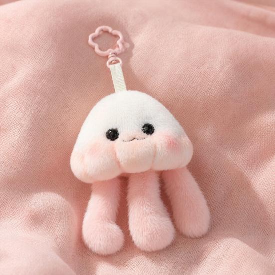 Cute Jellyfish Backpack Keychain, Soft Plush Pendant for Purse, Marine Animal Keyring for Girls Women, Aquarium Souvenir Gift