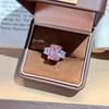 Xiaohongshu-Recommended Classic Pink Moissanite Square Diamond Ring