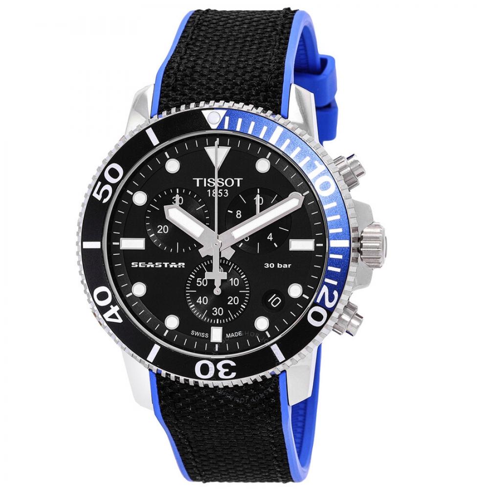 

Tissot Чоловічий годинник Seastar 1000 Chronograph з кварцовим чорним циферблатом T120.417.17.051.03