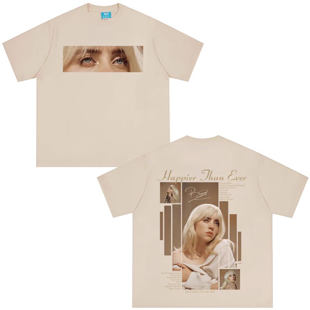

Happy Tshirt Suitable for Both Men Women in 2025Fashion Pop Music Short Sleeved Tshirt Oversized Hiphop Unisex Couple Tshirt S
