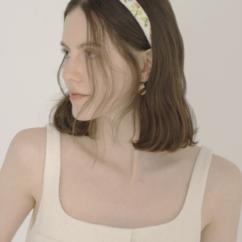 iCE GARDEN Cross-stitch Tweed Hair Band