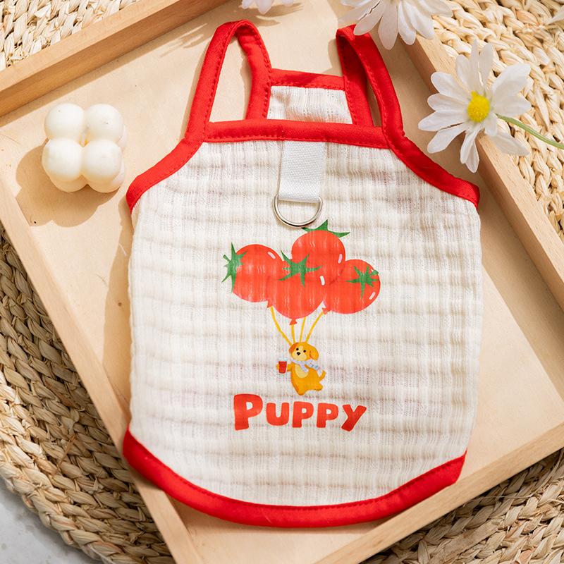 Multicolor Pastel Mesh Dog Vest Sleeveless Pet Shirt with Front D Ring Breathable Puppy Clothes