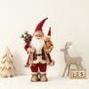 Christmas Santa Claus Plush Doll Holding Bear Xmas Decor Ornament Holiday Craft
