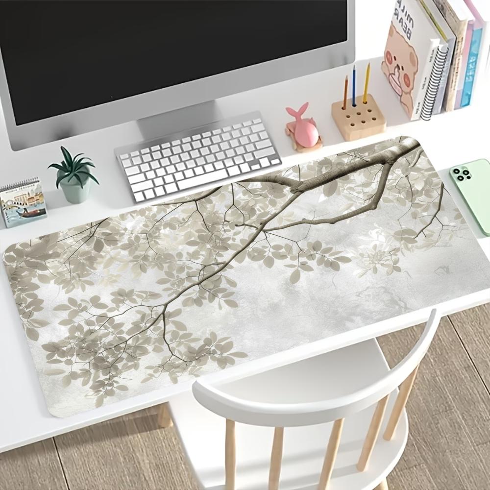 Estética Floral de Rama Vintage Alfombrilla Grande para Escritorio Base de Goma Antideslizante Alfombrilla para Teclado y Ratón Para PC Portátil Oficina ESport Trabajo Diario