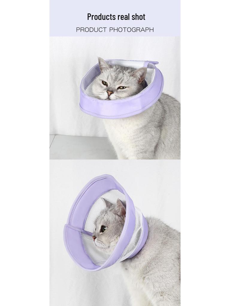 Breathable Mesh Cat Elizabethan Collar - Anti-Lick/Bite Grooming Protector