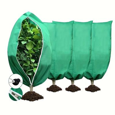 1/2/4 peças Coberturas de Cuidado de Inverno para Árvores, Sacos Grandes à Prova de Geada para Plantas - Proteção contra Geada para Árvores e Arbustos Verdes com Zíper e Cordão