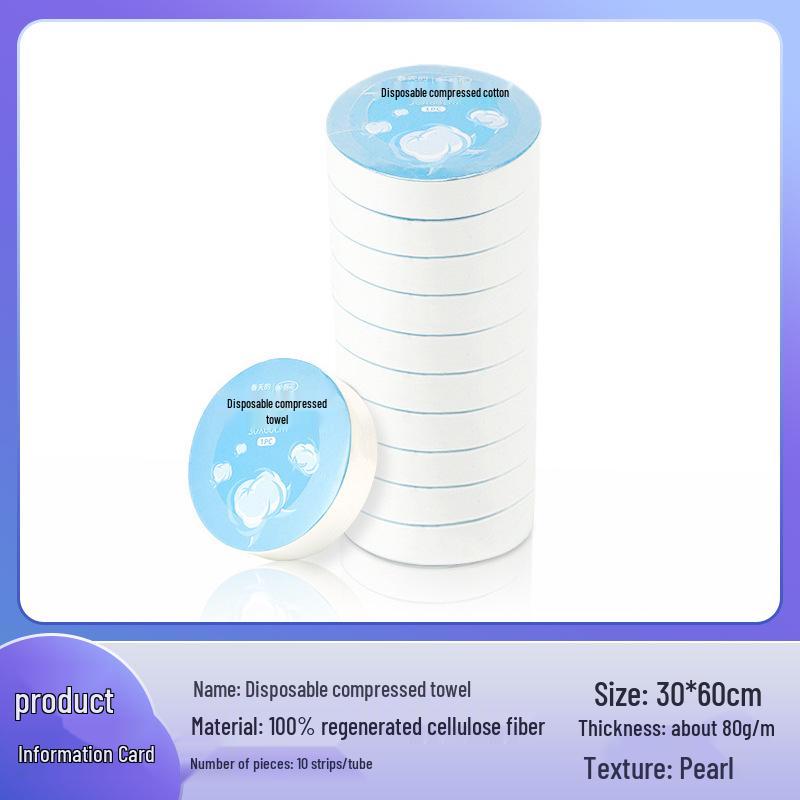 Compact Cotton Compressed Towels - Individually Wrapped, Travel-Friendly Face and Bath Towels for Hotels