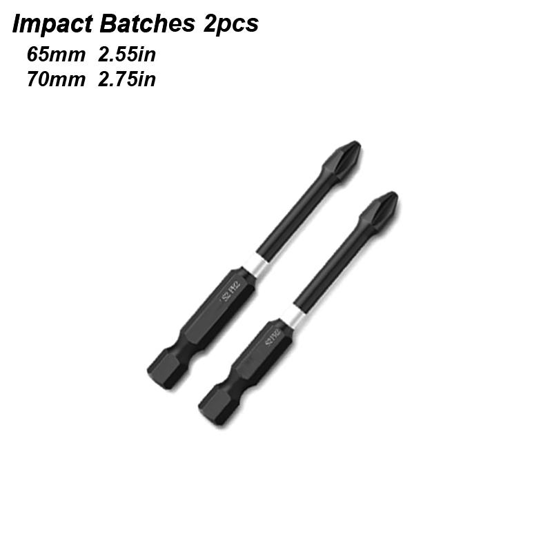 Impact Batches Magnetic Screwdriver Bits Set Anti-slip Tip 1/4 Hex Shank PH2 Head Phlippes Cross High Hardness Water Proof Tool