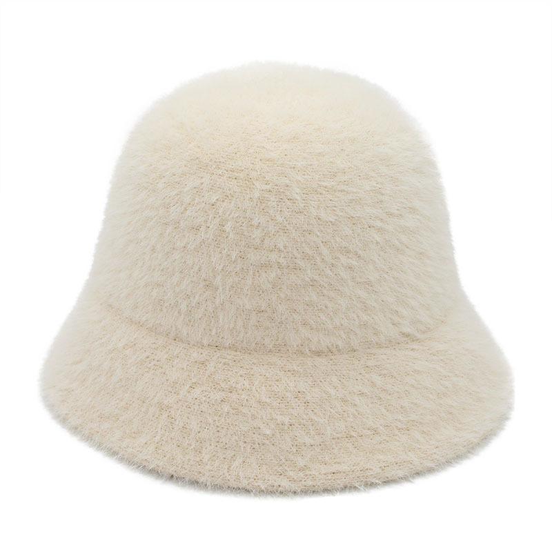 Japanese Retro Versatile Face Covering Imitation Mink Velvet Bucket Hat Female Face Small Warm Fisherman Basin Hat