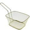 Serving Basket For Fries And Snacks Mini Steel Basket Golden