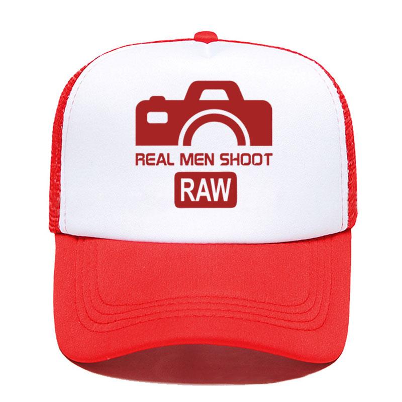 Real Unisex SHOOT RAW Summer Cap Mesh Hats For Unisex Women Casual Hats Hip Hop Baseball Caps Funny Photographer Adjustable Visor Cap