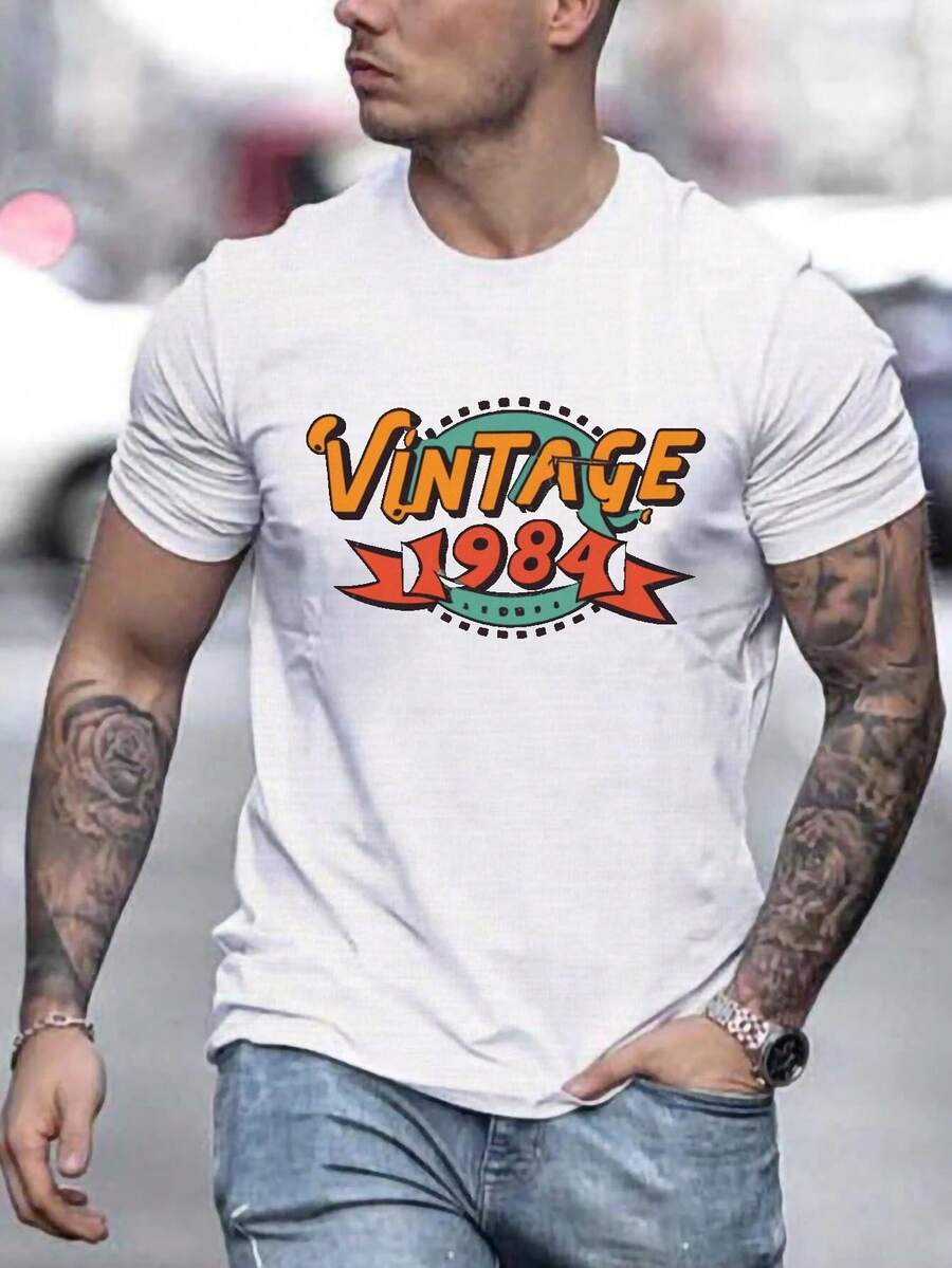 

Style Printed Unisex s T-Shirt, Casual Short-Sleeved Round Neck Top, Summer Street Style XL