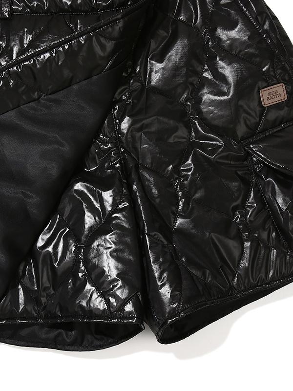 BBC EARTH W Primaloft Wave Quilted Skirt Pants_Black