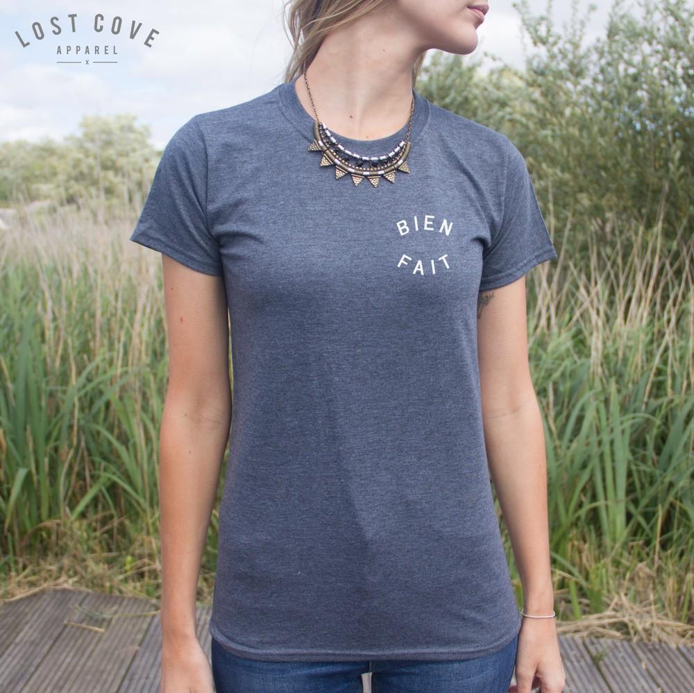 

* Хорошо сделано Футболка Топ Рубашка Модный блогер Французский слоган Молодец Карман * S