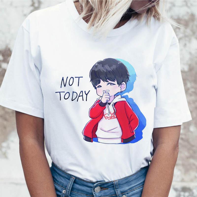 JIN SUGA J HOPE Women JIMIN V JUNGKOOK Top Kpop T Shirt Korean Pop Music Group Short Sleeve Shirt Funny Graphic Female Tee K-pop