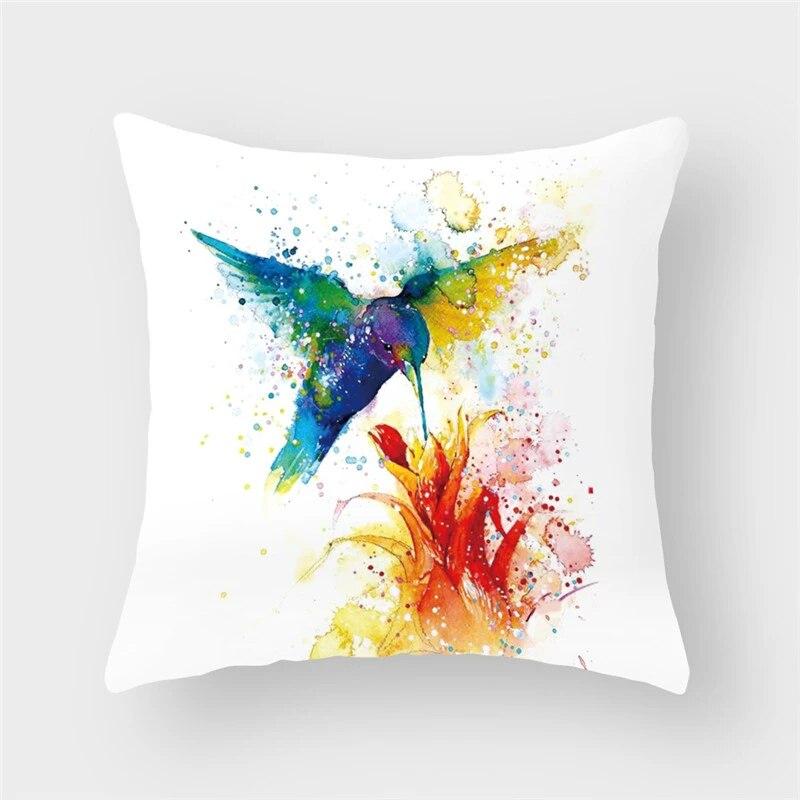 Bird Flower Animal Cushion Pillow Cover Sofa Decorative