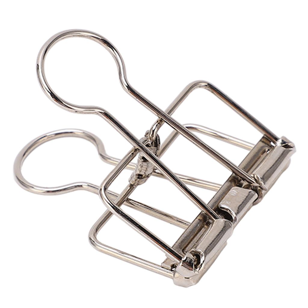50Pcs Metal Hollow Binder Clips Multipurpose Durable Paper Clamps for Document Certificate Ticket Clothes Silver