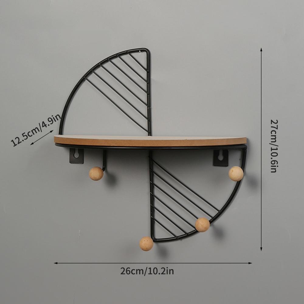 1PC Wall Metal Shelf Home Living Room Entrance Bedroom Wall Decoration Key Display Hooks Storage Rack for Organizing Accessories