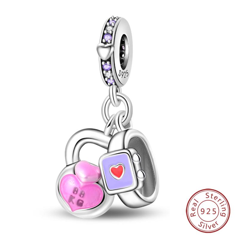 Original 925 Silver Sports Charm Beads Dumbbell Badminton Football Baseball Pendant For Bracelet Jewelry