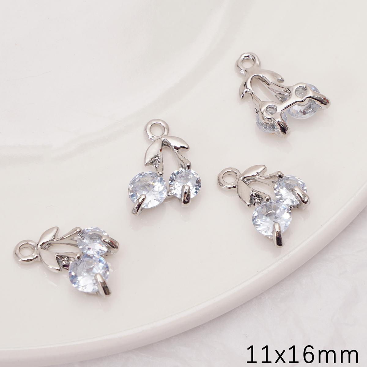 

Подвески-шармы из сплава с сохраняющим цвет цирконом для изготовления браслетов, ожерелий и ювелирных изделий своими руками Little Cherry