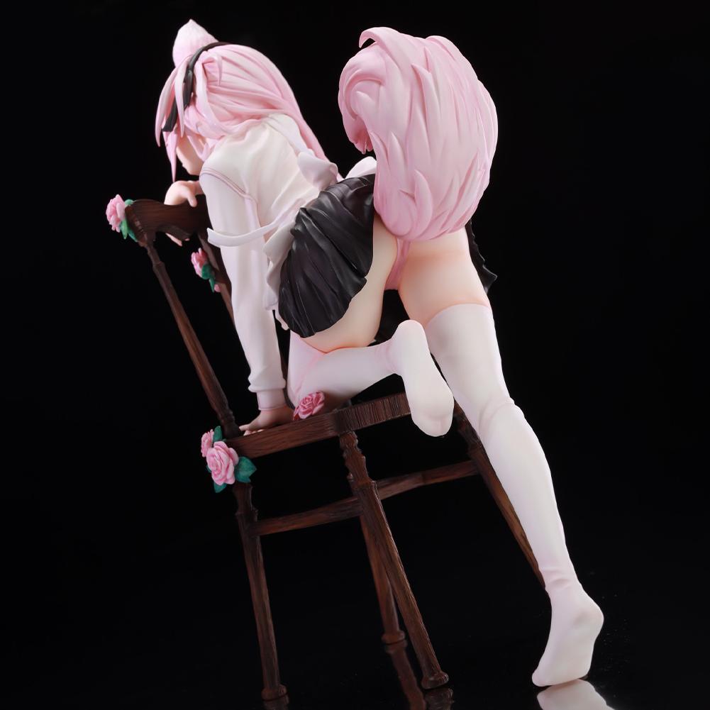 Anime Rabbit Flova Figure Kneeling Pose Action Figure Kawaii Cute Beauty Flova Model Desktop Ornaments Collection Toy Gifts 21cm