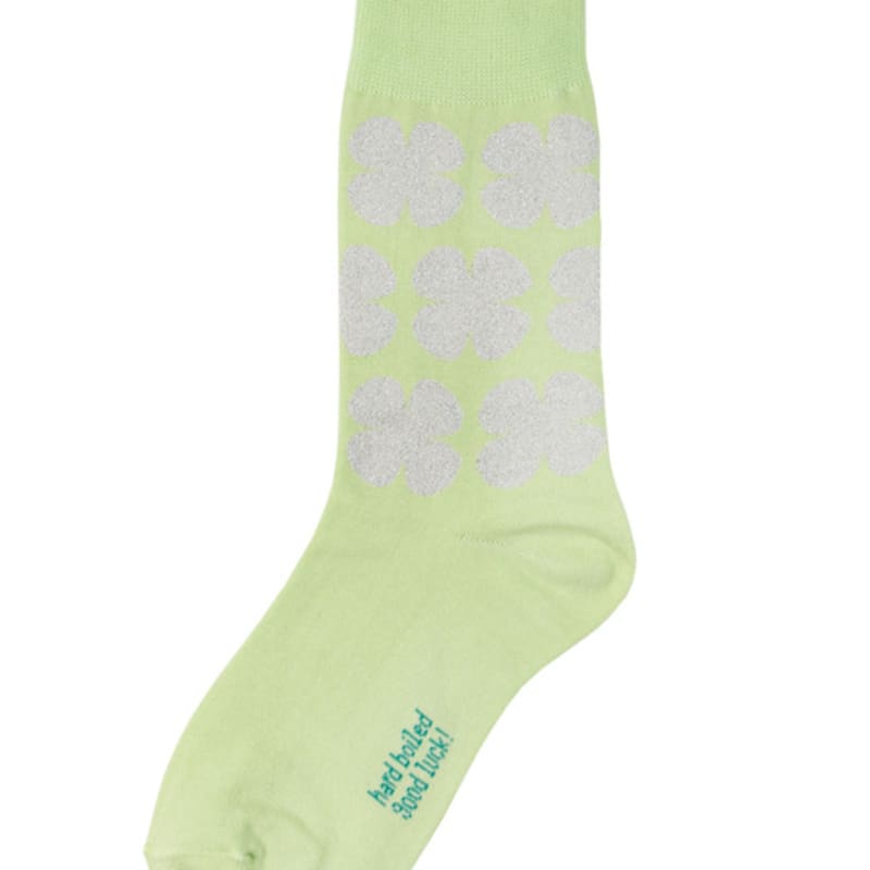 MONTH IN MONTH OUT Glitter clover_LIME&SILVER