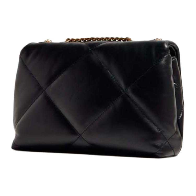 Tory Burch Kira Diamond Quilted Flap Magnetic Closure Leather Crossbody Shoulder Bag Small Women Bags Black 154706-001